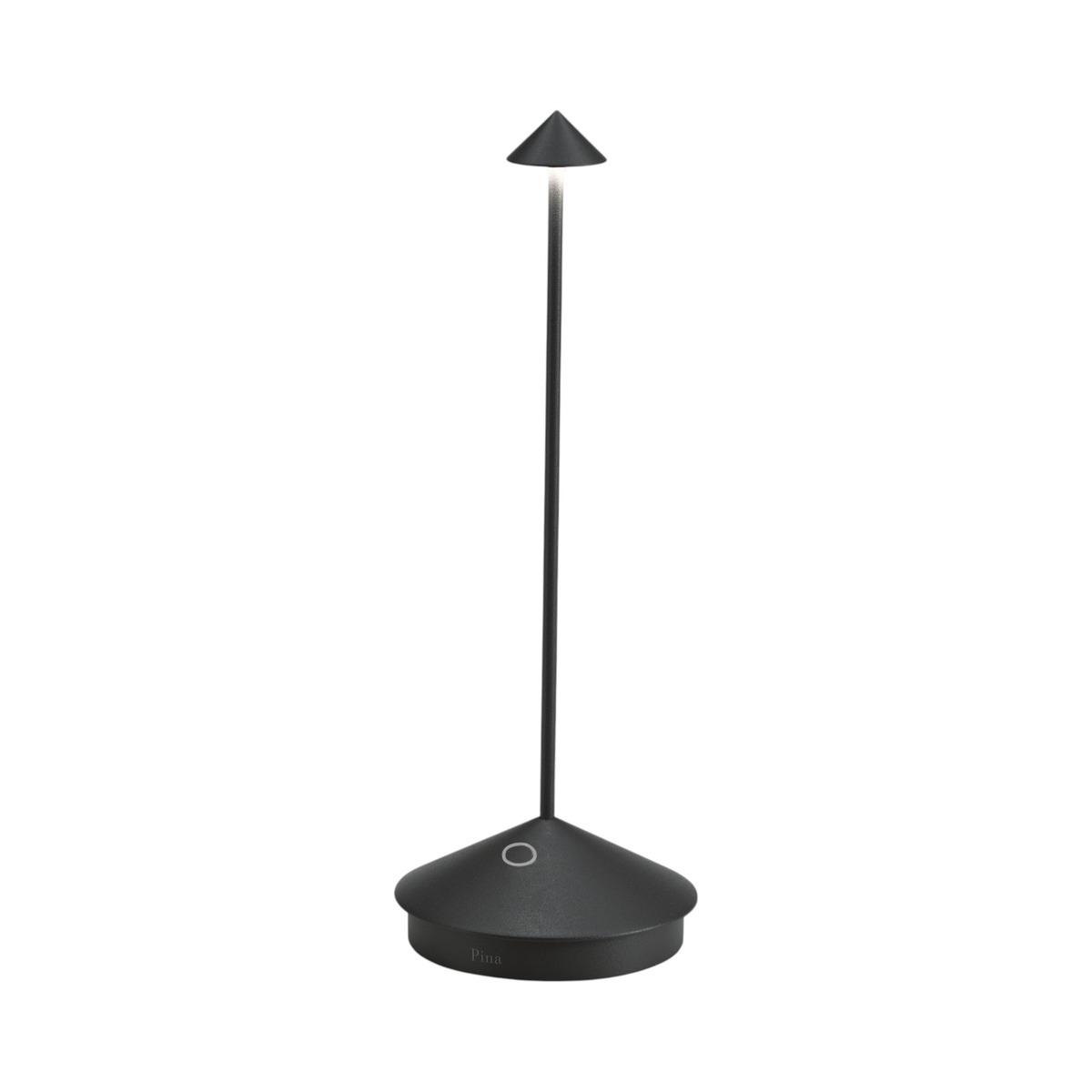 SC Hospitality Pina dark grey cordless rechargeable LED table lamp with a sleek minimalist design.