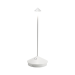 SC Hospitality Pina white cordless rechargeable LED table lamp with a sleek minimalist design and touch dimmer.