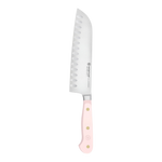 SC Hospitality WÜSTHOF Santoku knife with a 17cm stainless steel blade and a pink Himalayan salt ergonomic handle.