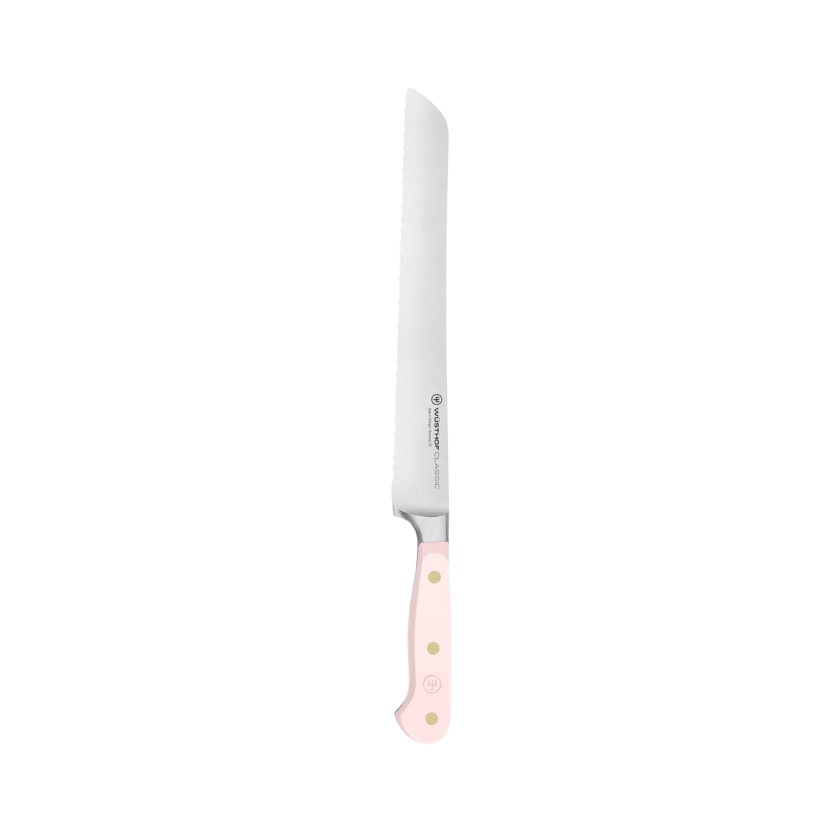 SC Hospitality WÜSTHOF 23cm double serrated bread knife with a pink Himalayan salt ergonomic handle
