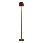 SC Hospitality Poldina Pro cordless floor lamp in corten finish with a tall slim stand and elegant tapered shade.