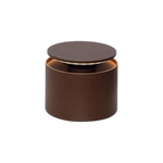 SC Hospitality Zafferano Push-Up cordless table lamp in a minimalist corten brown finish with warm ambient lighting.