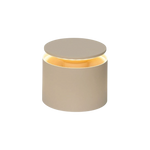SC Hospitality Push-Up table lamp in a matte sand finish with a modern cylindrical design and soft warm lighting.