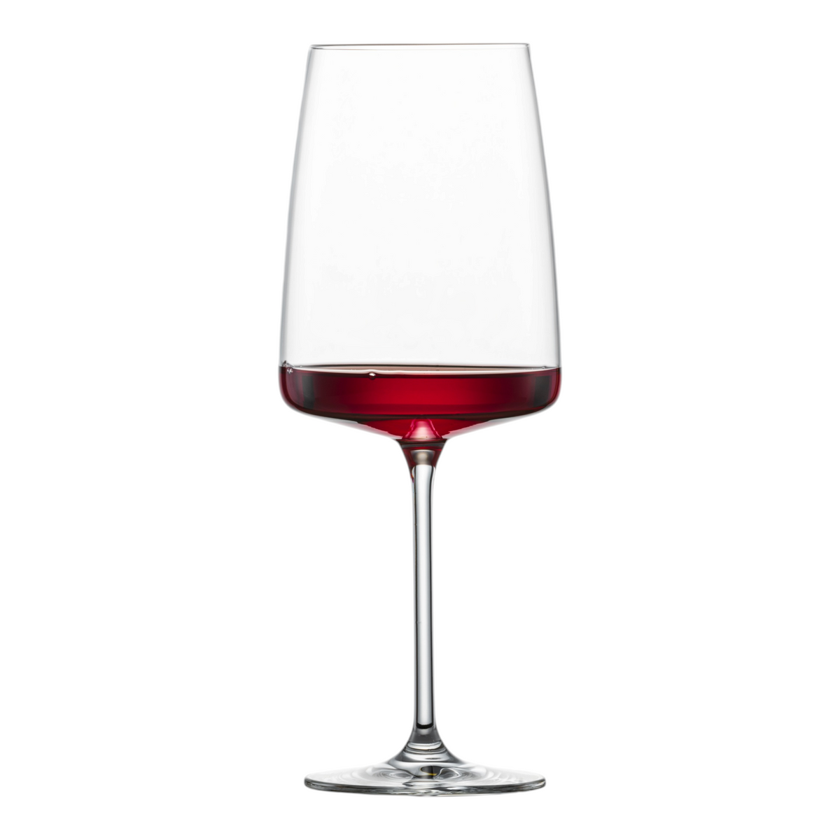 SC Hospitality Sensa Flavoursome and Spicy crystal wine glass filled with red wine against a white background.
