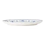 SC Hospitality Vila oval stoneware platter in white with blue floral motifs and decorative edge detailing