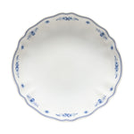 SC Hospitality Vila stoneware serving bowl in white with delicate blue floral motifs and scalloped edges.