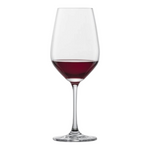 SC Hospitality Vina burgundy wine glass made of durable Tritan crystal, filled with red wine.