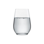 SC Hospitality Vina stemless crystal wine glass filled with water, featuring a durable, clear, minimalist design.