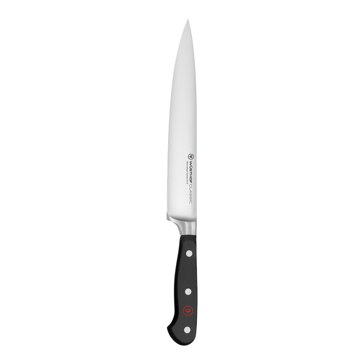 SC Hospitality WÜSTHOF Classic 20cm carving knife with a stainless steel blade and triple-riveted black handle.