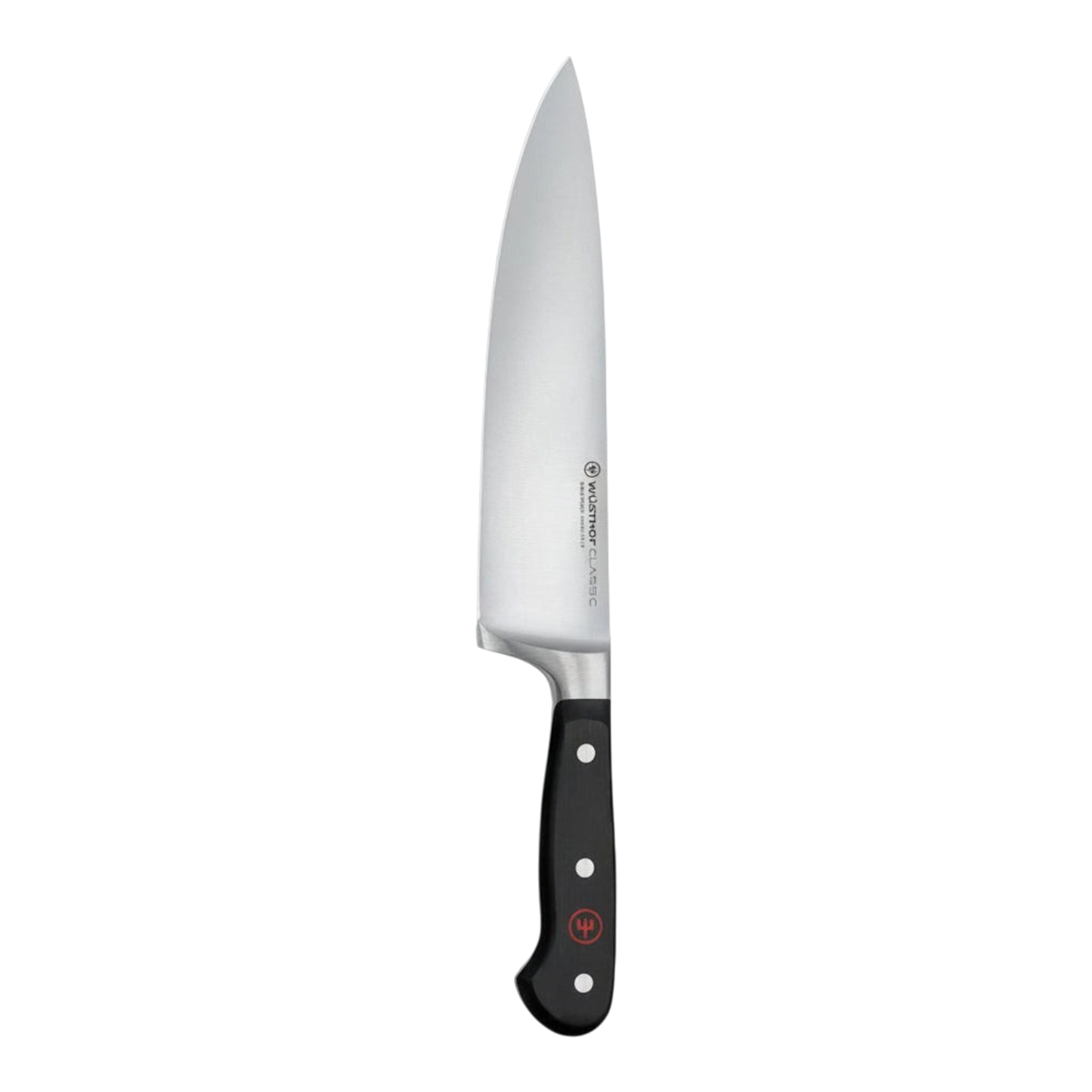 SC Hospitality WÜSTHOF Classic 20cm cooks knife with a stainless steel blade and triple-riveted black ergonomic handle