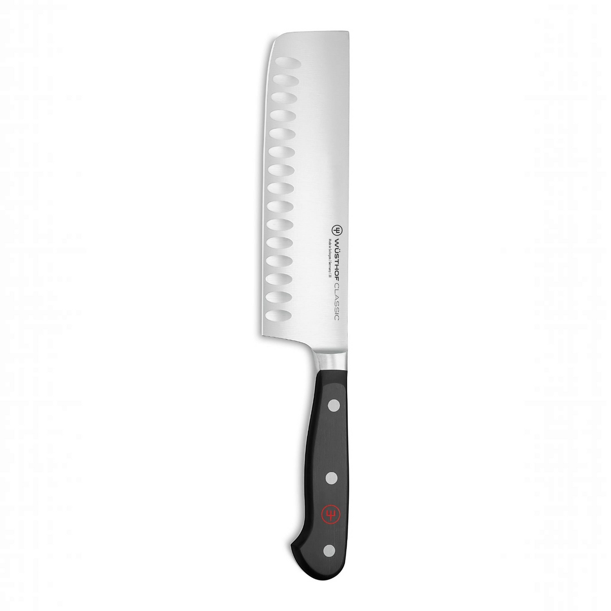 SC Hospitality WÜSTHOF Classic 17cm Nakiri knife with a high-carbon stainless steel blade and black triple-riveted handle