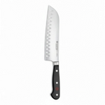 SC Hospitality WÜSTHOF Classic 17cm Santoku knife with a granton edge blade and triple-riveted black handle.