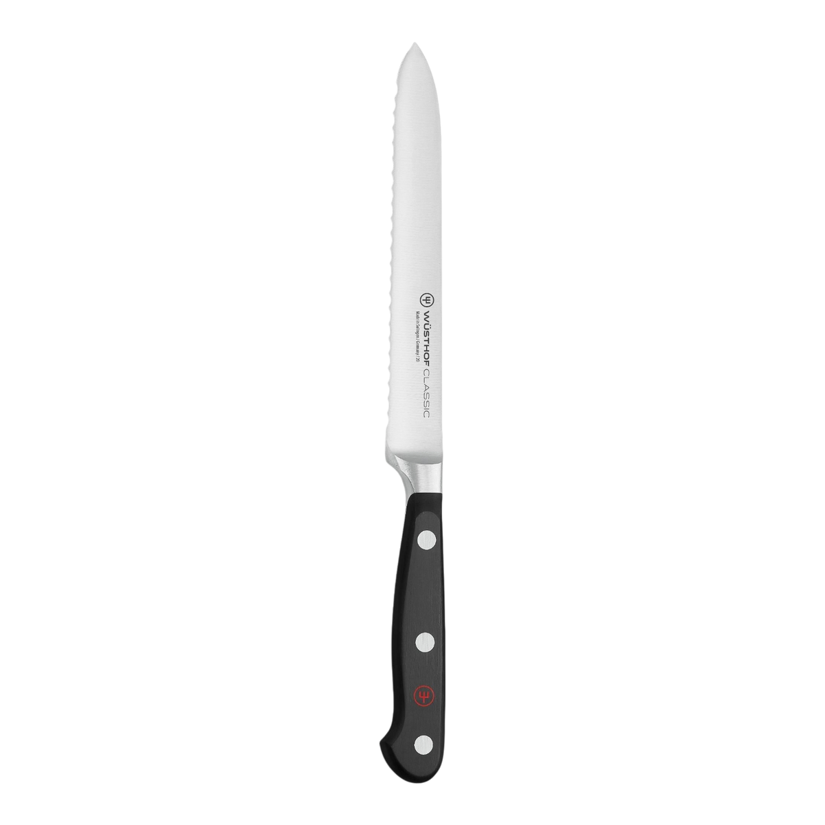 SC Hospitality WÜSTHOF Classic 14cm sausage knife with serrated stainless steel blade and triple-riveted black handle