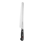 SC Hospitality WÜSTHOF Classic 26cm super slicer knife with a serrated stainless steel blade and black riveted handle.