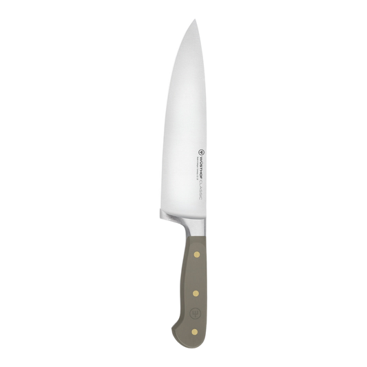 SC Hospitality Wüsthof 20cm cooks knife with a stainless steel blade and ergonomic velvet oyster synthetic handle.