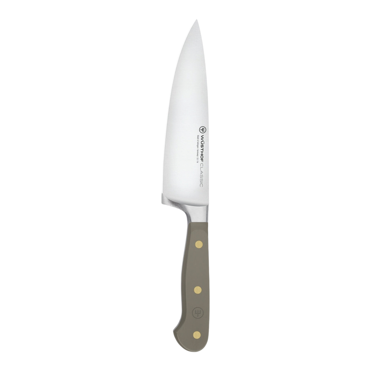 SC Hospitality Wüsthof 16cm cooks knife with a stainless steel blade and ergonomic velvet oyster synthetic handle.