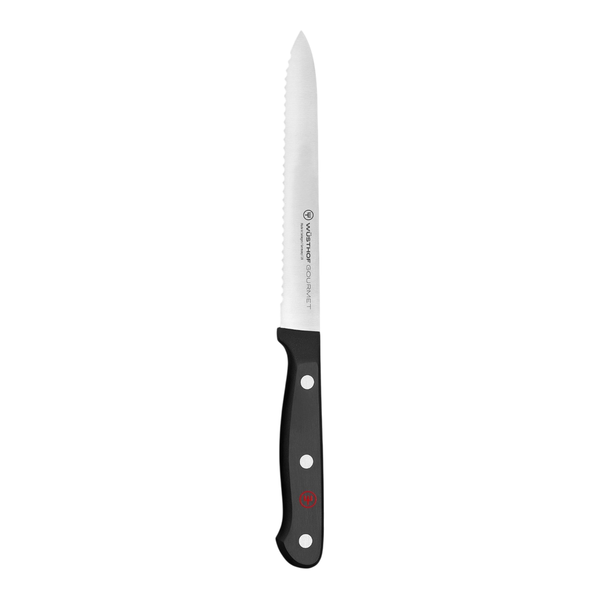 SC Hospitality WÜSTHOF Gourmet 14cm serrated sausage knife with high-carbon stainless steel blade and black handle