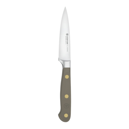 SC Hospitality Wüsthof 9cm paring knife with a stainless steel blade and ergonomic velvet oyster synthetic handle.