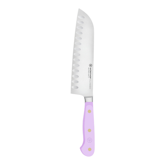 SC Hospitality Wüsthof 17cm Santoku knife with a purple yam synthetic handle and high-carbon stainless steel blade.