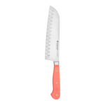 SC Hospitality Wüsthof 17cm Santoku knife with a stainless steel blade and ergonomic coral peach synthetic handle.