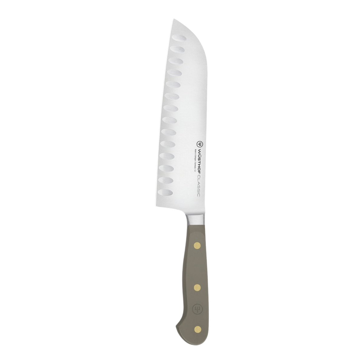SC Hospitality Wüsthof 17cm Santoku knife with a stainless steel blade and ergonomic Velvet Oyster synthetic handle.