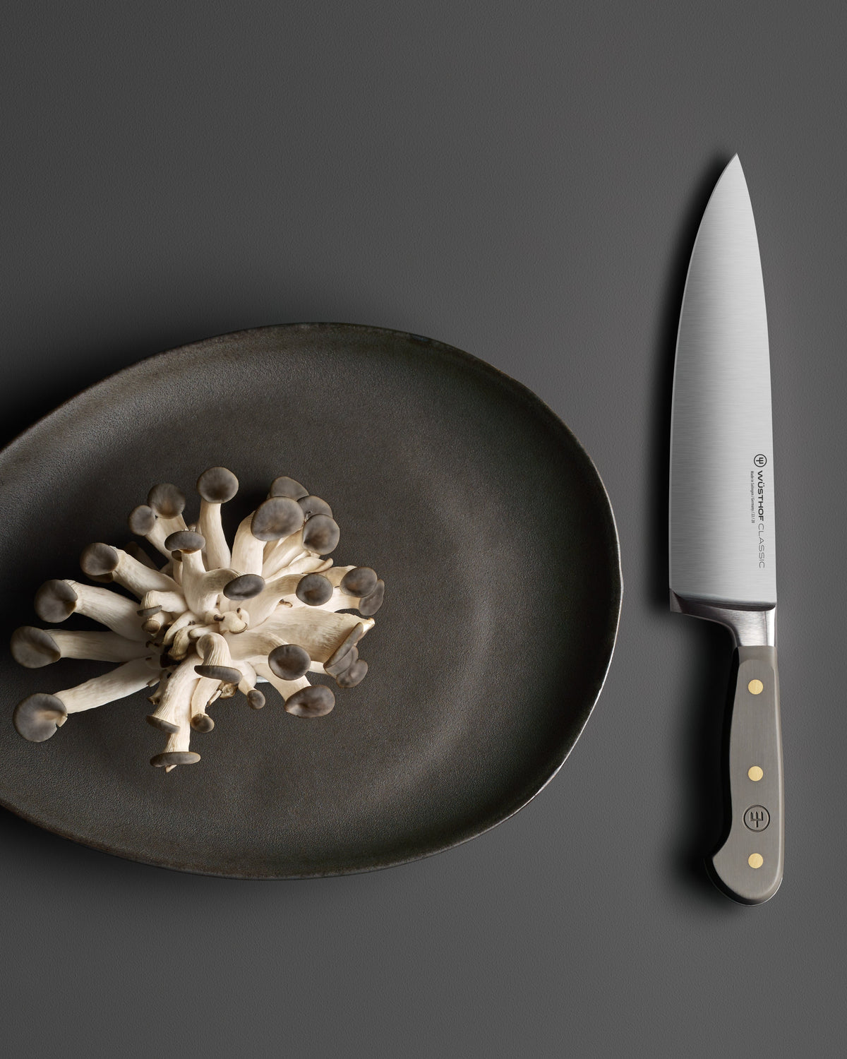 SC Hospitality Wüsthof 20cm cooks knife in velvet oyster with stainless steel blade and ergonomic synthetic handle.