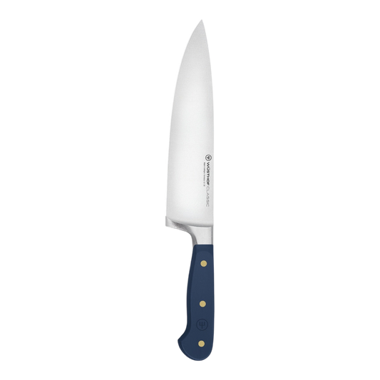 SC Hospitality Wüsthof 20cm cooks knife with a stainless steel blade and ergonomic wild blueberry synthetic handle.