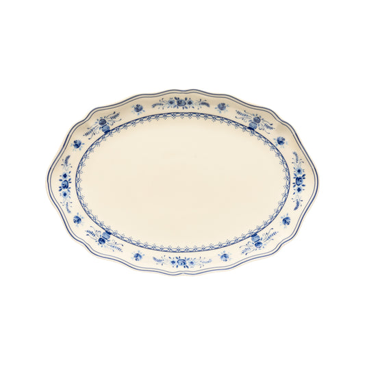 Vila Oval Platter 32cm - Beige/Blue