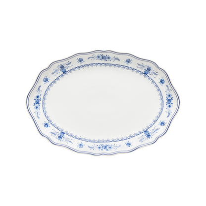 Vila Oval Platter 32cm - White/Blue