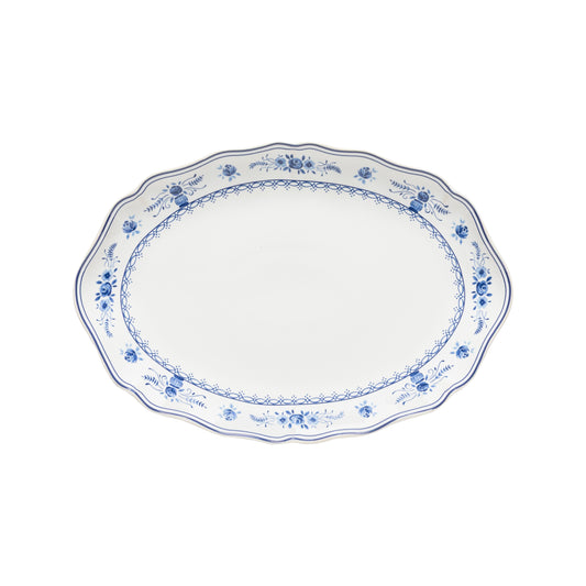 Vila Oval Platter 32cm - White/Blue