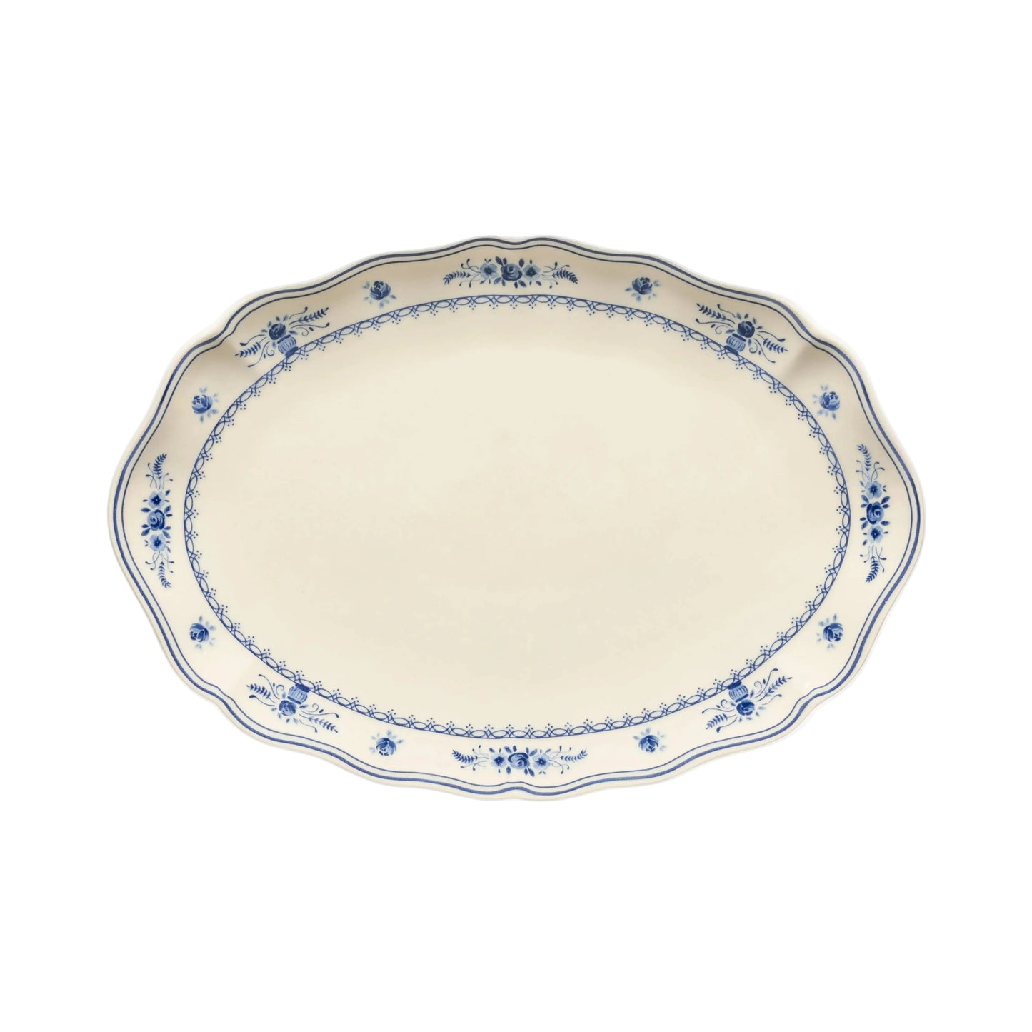 Vila Oval Platter 40cm - Beige/Blue