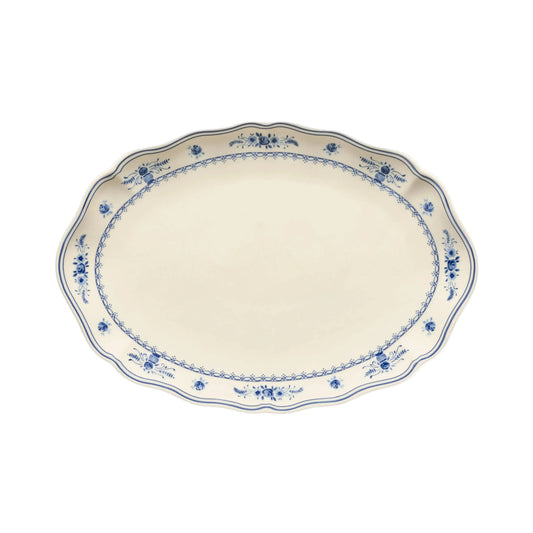 Vila Oval Platter 40cm - Beige/Blue