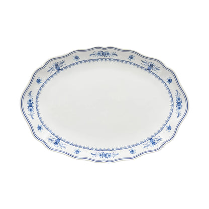 Vila Oval Platter 40cm - White/Blue