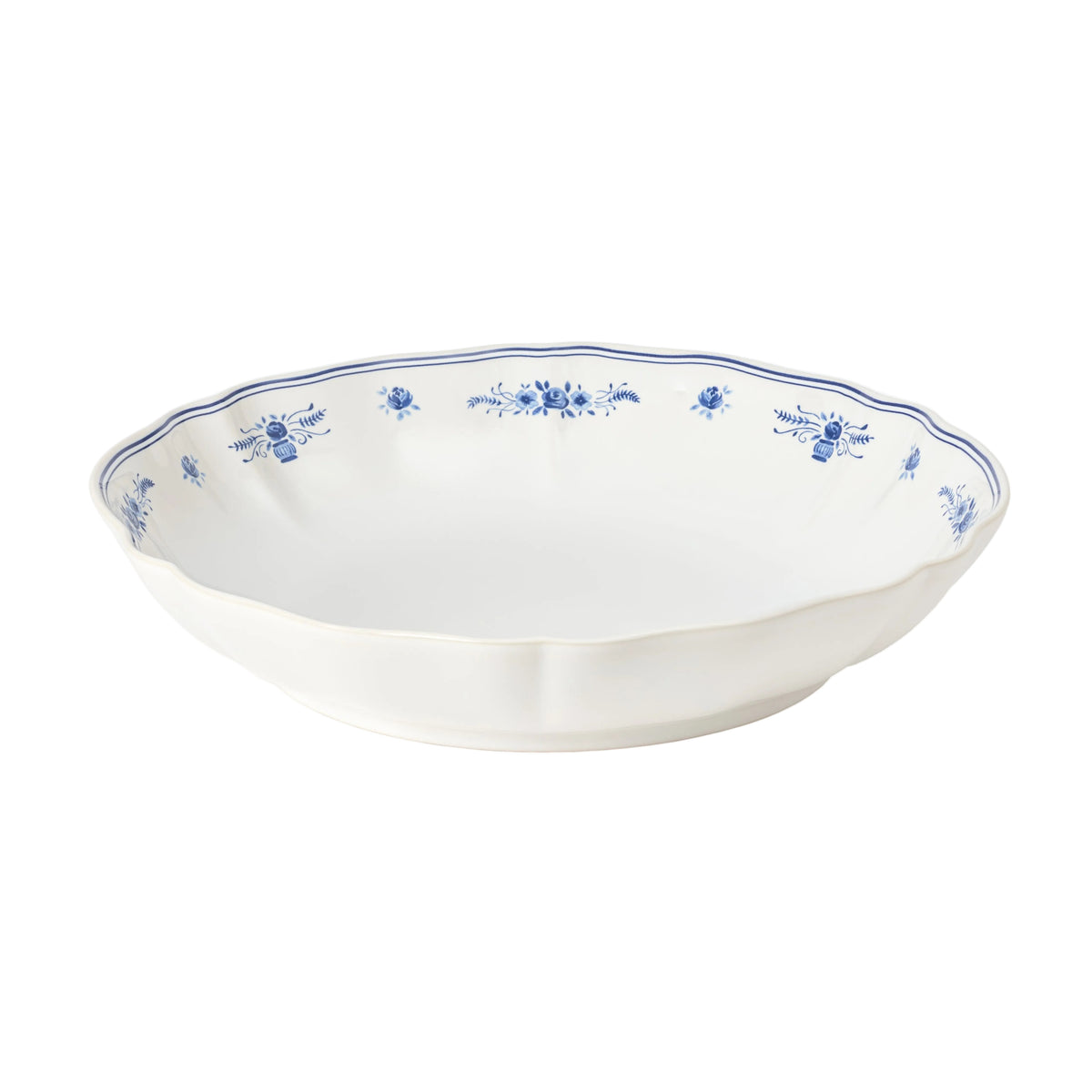 Vila Serving Bowl 34cm - White/Blue
